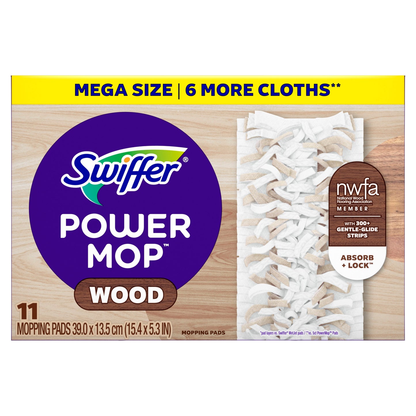 Swiffer PowerMop Wood Mopping Pad Refills for Floor Cleaning
