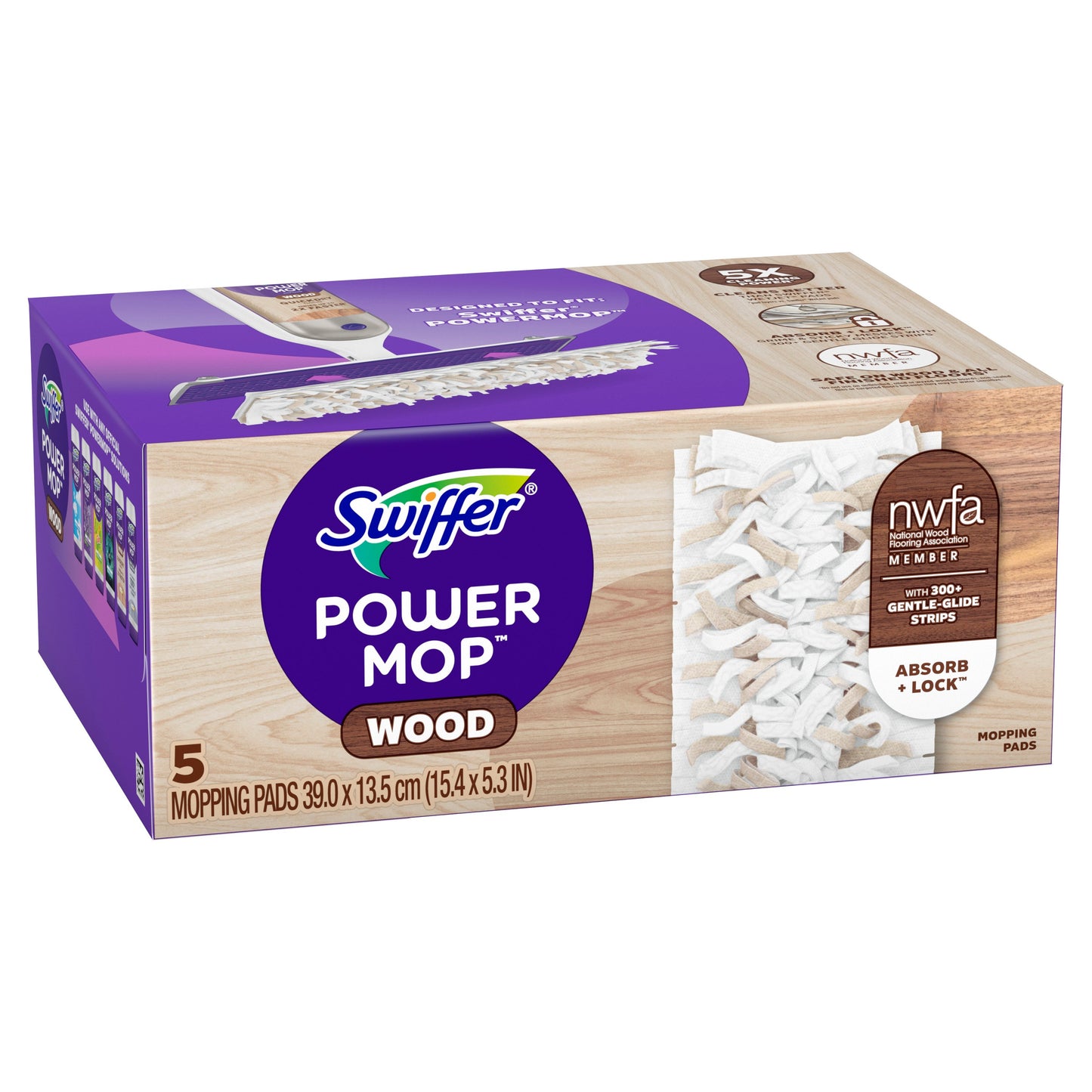 Swiffer PowerMop Wood Mopping Pad Refills for Floor Cleaning