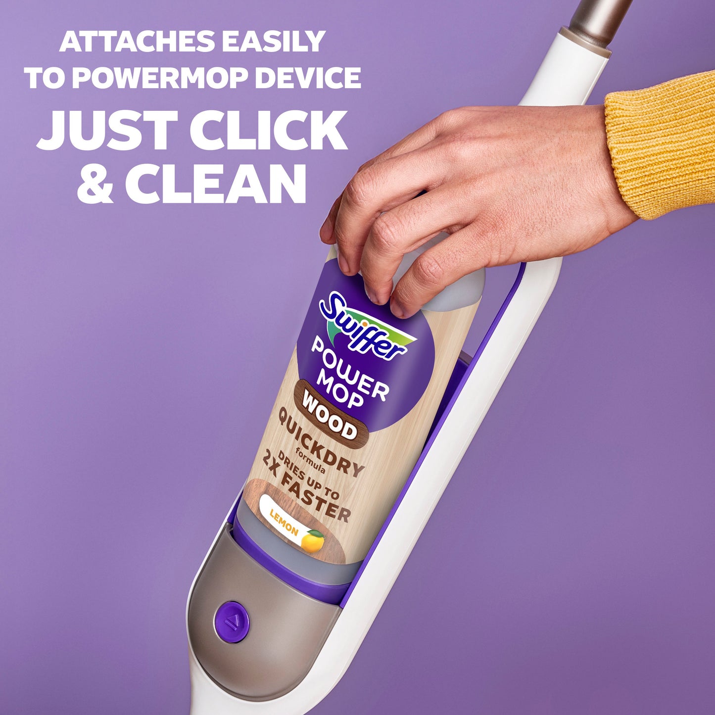 Swiffer Power Mop Wood Refill Solution QuickDry Hardwood Floor Cleaner - Lemon Scent