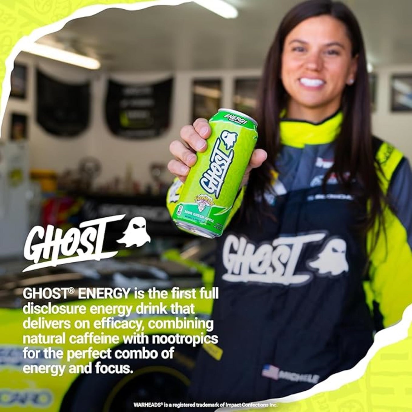 Ghost Zero Sugar Warheads Sour Green Apple Energy Drink