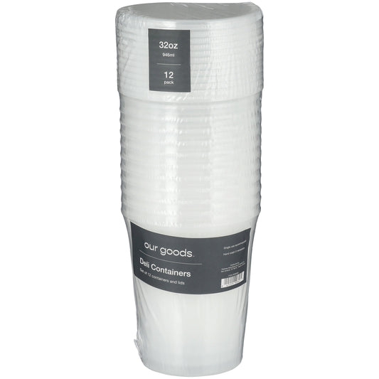 our goods Deli Containers with Lids, 12 Pk