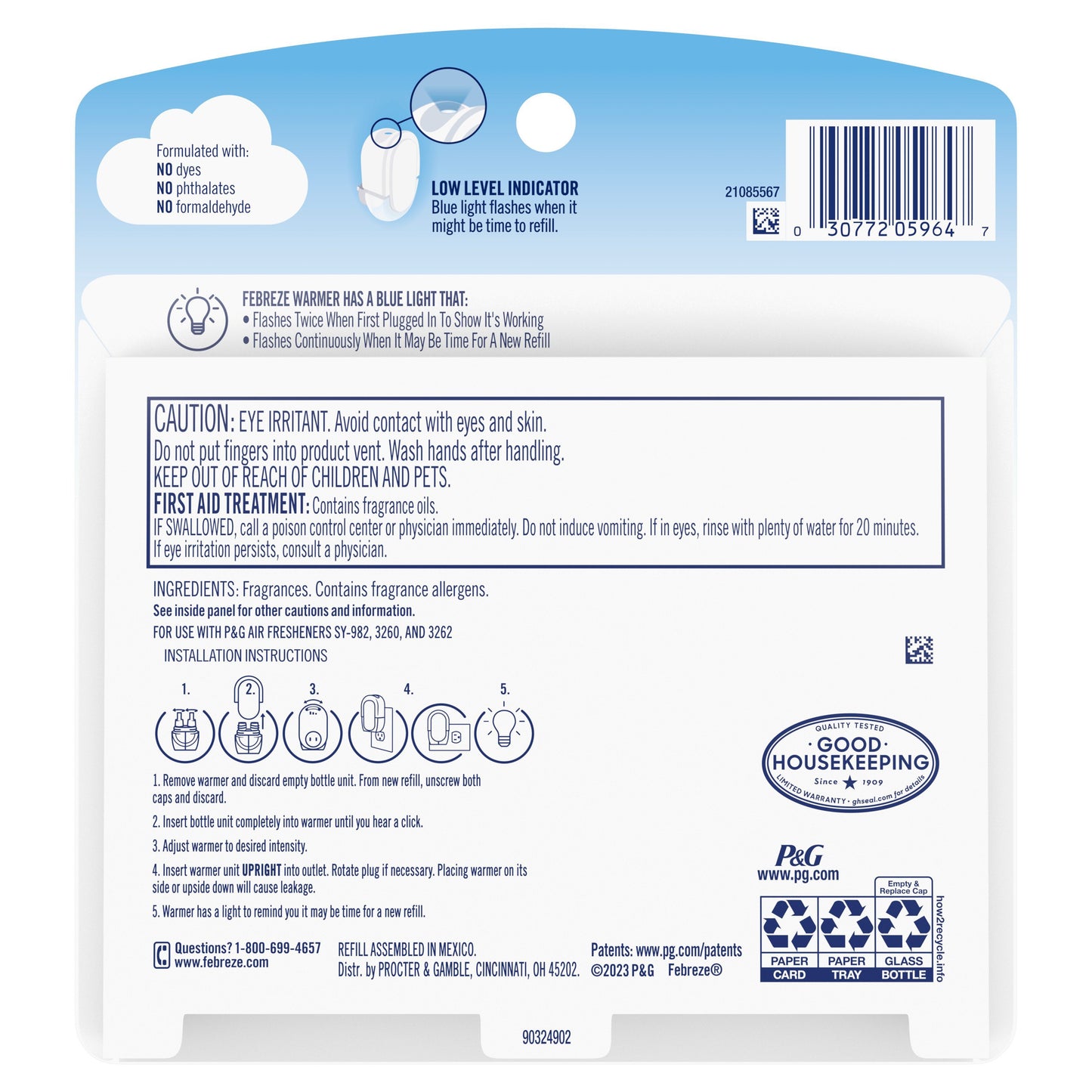 Febreze Luxe Plug In Air Freshener Odor-Fighting Scented Oil Refill - Mountain