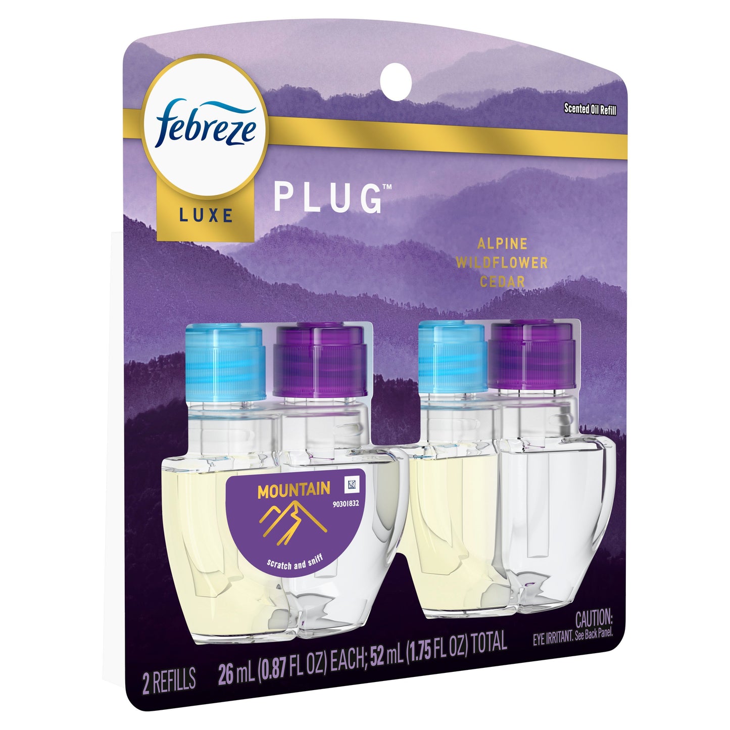 Febreze Luxe Plug In Air Freshener Odor-Fighting Scented Oil Refill - Mountain