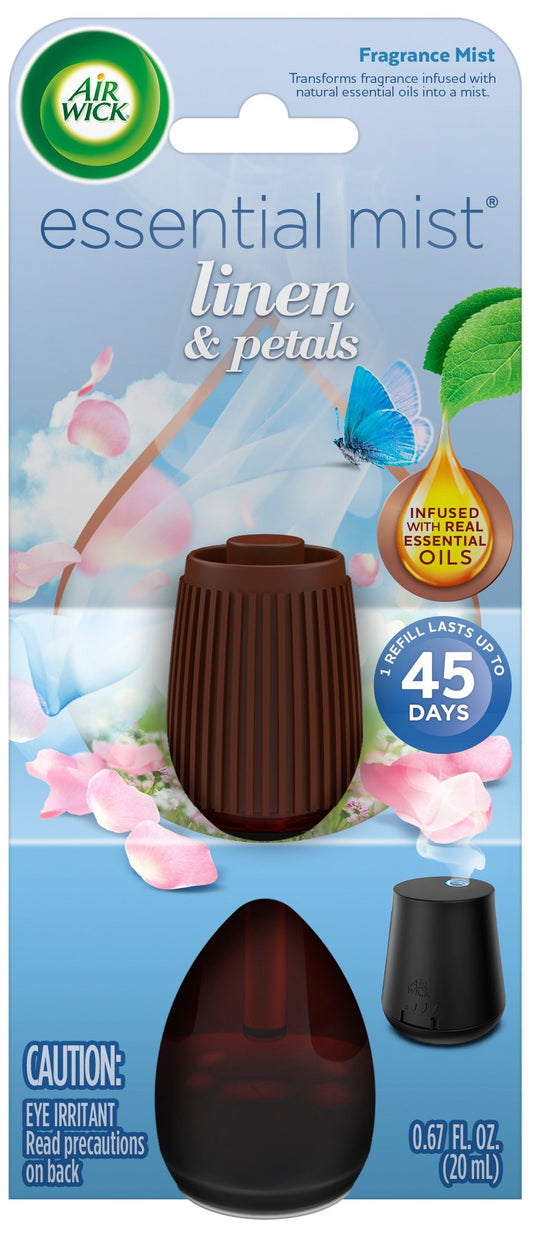 Air Wick Essential Mist Refill, Essential Oil Diffuser Air Freshener, Linen and Petals