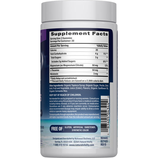 Natural Vitality Calm Sleep Magnesium Supplement Gummies - Blueberry Pomegranate