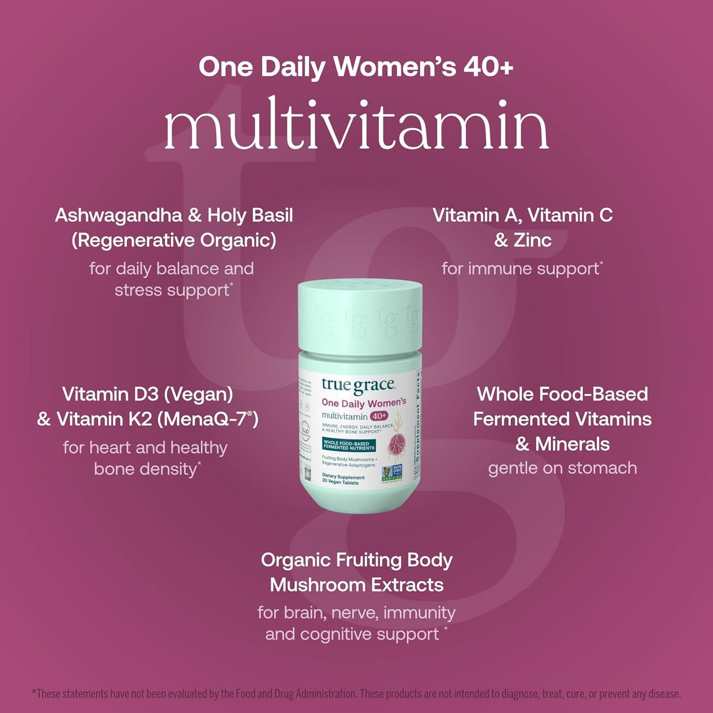 True Grace One Daily Women's Multivitamin Vegan Tablets