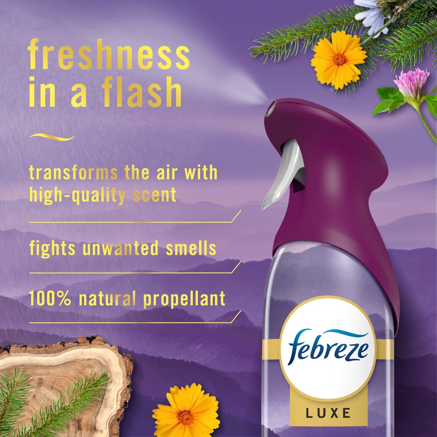 Febreze Luxe Air Freshener Odor-Fighting Room Spray - Mountain