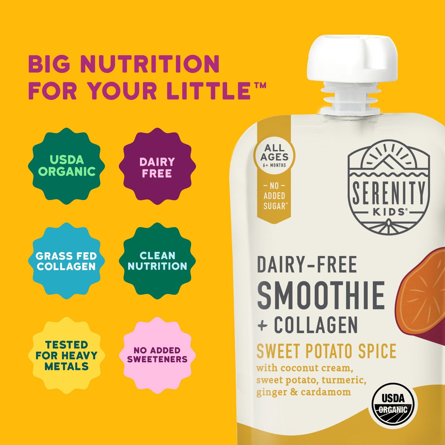 Serenity Kids Dairy Free Smoothie with Collagen - Sweet Potato Spice