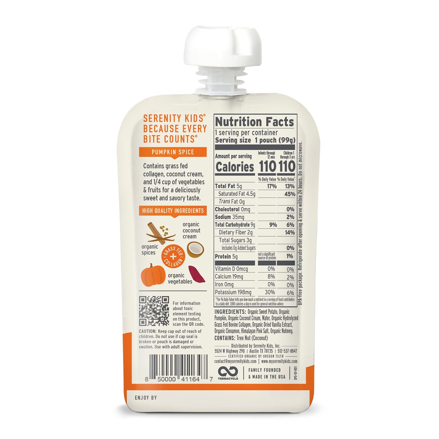 Serenity Kids Dairy Free Smoothie with Collagen - Pumpkin Spice