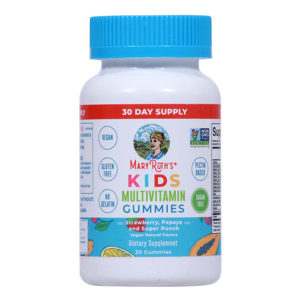 Mary Ruth's Kids' Sugar Free Multivitamin Gummies - Strawberry, Papaya & Super Punch