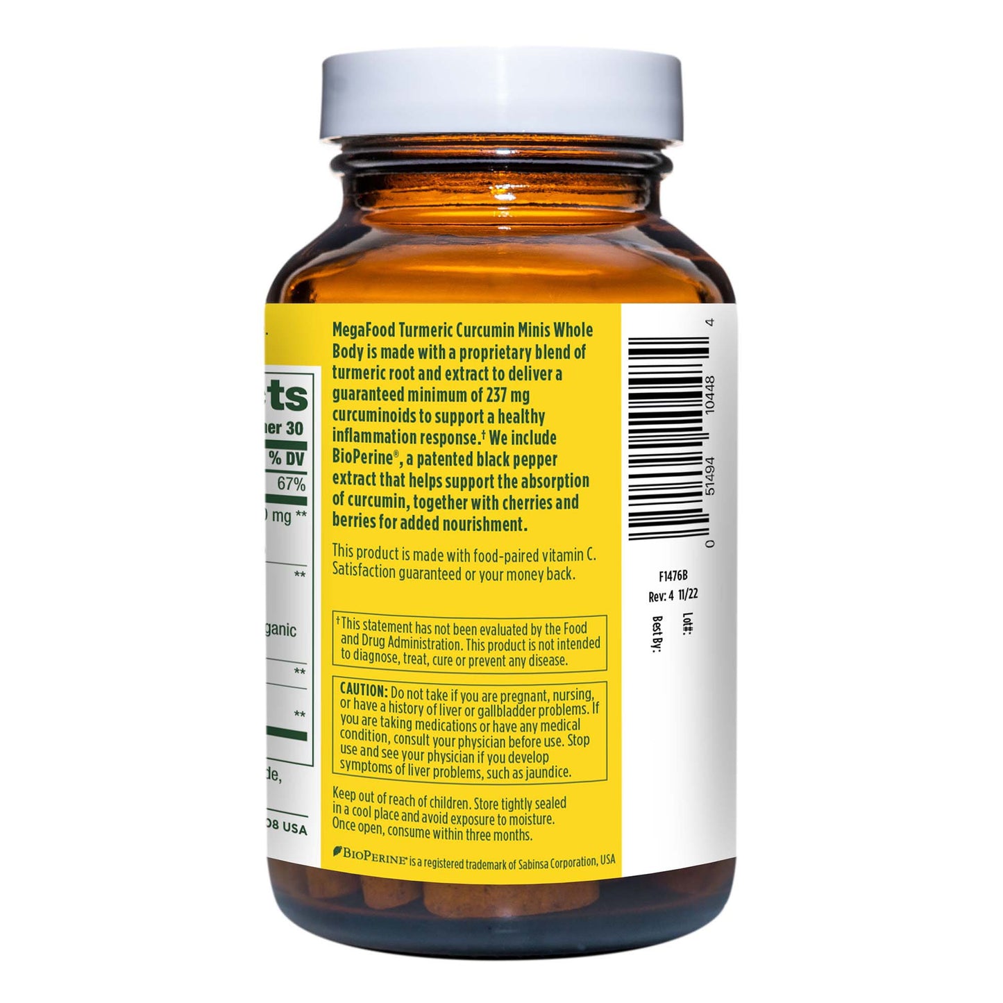 MegaFood Turmeric Curcumin Mini Tablets