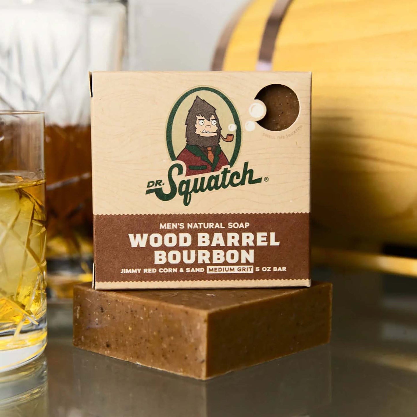 Dr. Squatch Men's Natural Soap Bar - Wood Barrel Bourbon