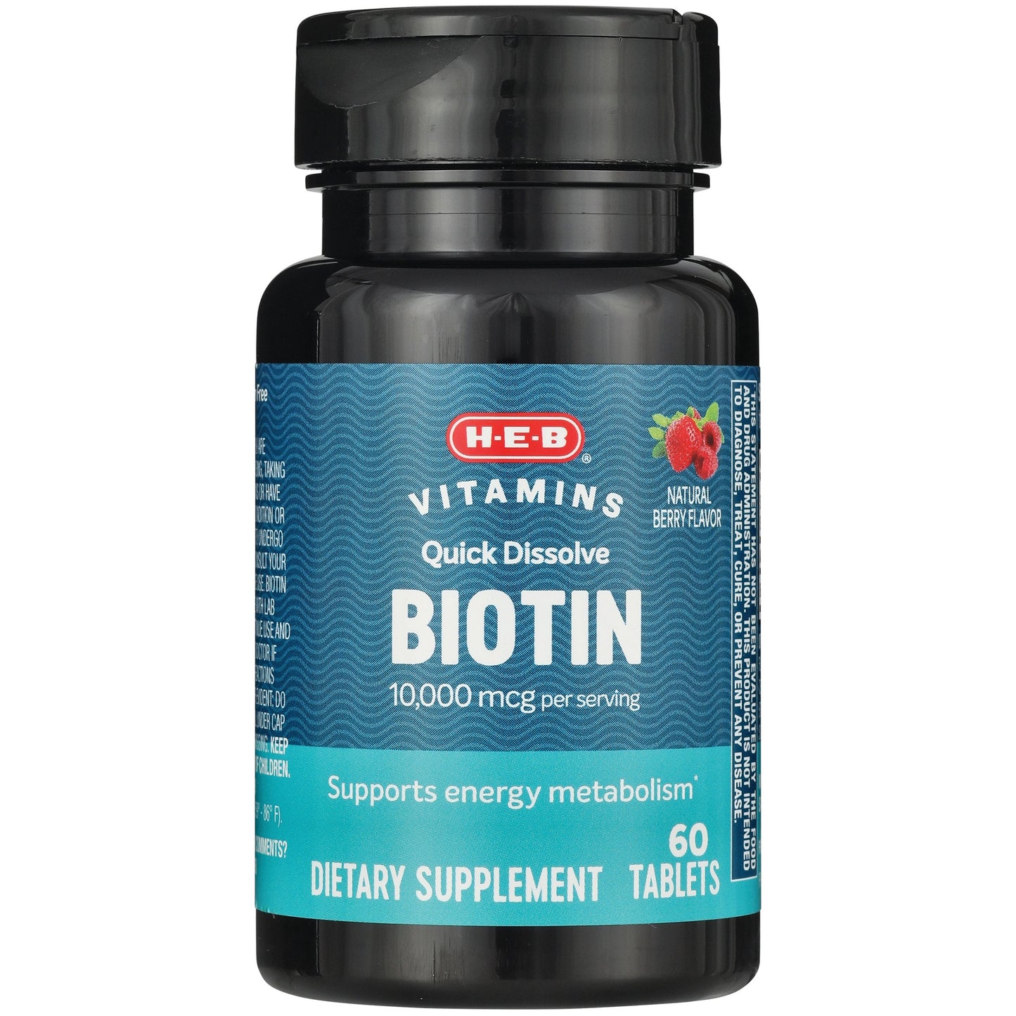 H-E-B Vitamins Biotin 10,000 mcg Quick Dissolve Tablets - Berry