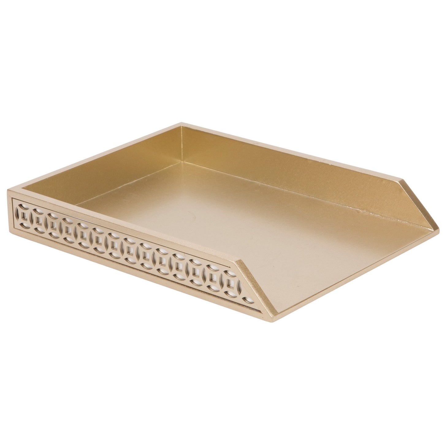 Home Essentials & Beyond Lattice Desktop Paper Tray Holder - Gold