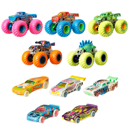 Hot Wheels Monster Trucks Glow In The Dark Bundle