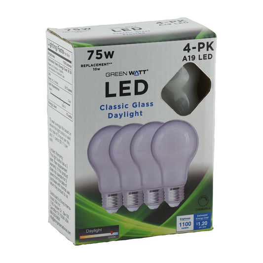 Green Watt A19 75-Watt Frosted LED Light Bulbs - Daylight