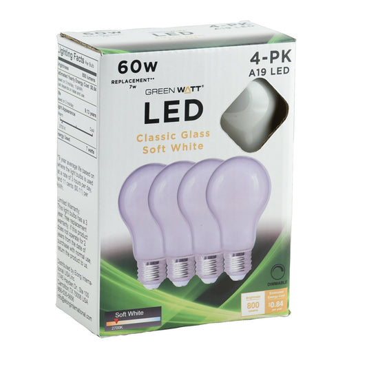 Green Watt A19 60-Watt Frosted LED Light Bulbs - Soft White