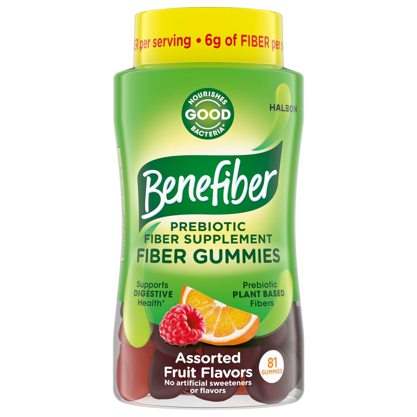 Benefiber Prebiotic Fiber Supplement Gummies for Digestive Health, Assorted Fruit Flavor