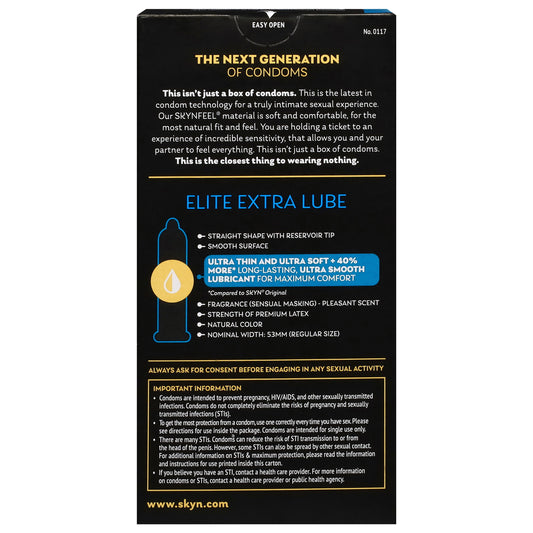 SKYN Elite Extra Lubricated Non Latex Condoms