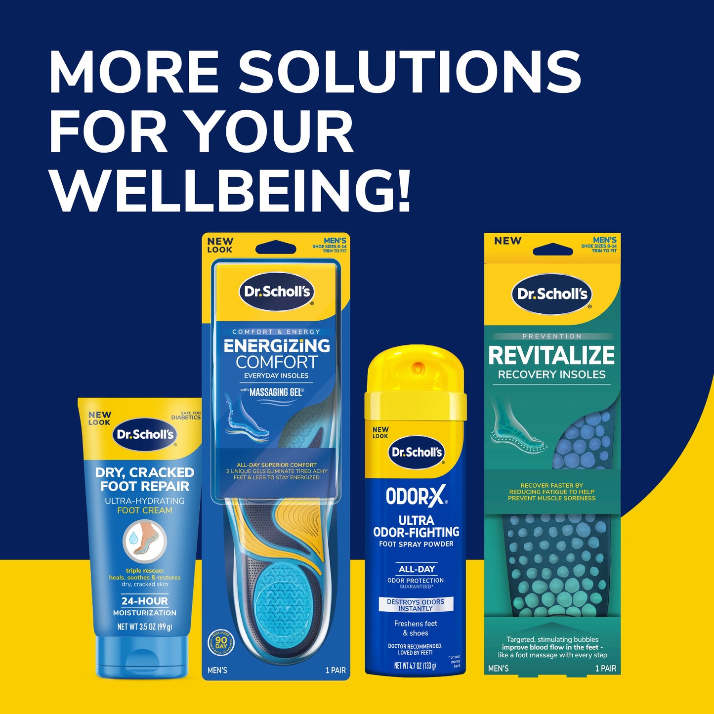 Dr. Scholl's Prevent Pain Protective Insoles, Trim to Fit Insert, Men Shoe Size 8-14