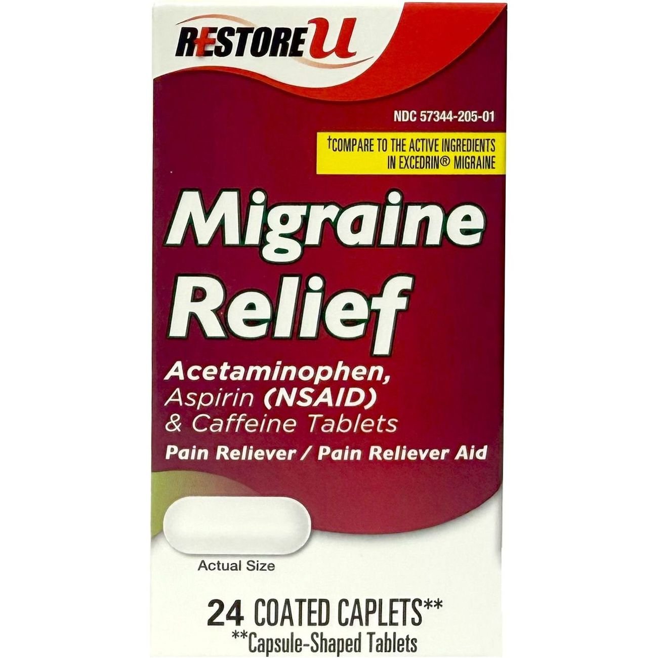 Restore U Migraine Relief Acetaminophen Caplets