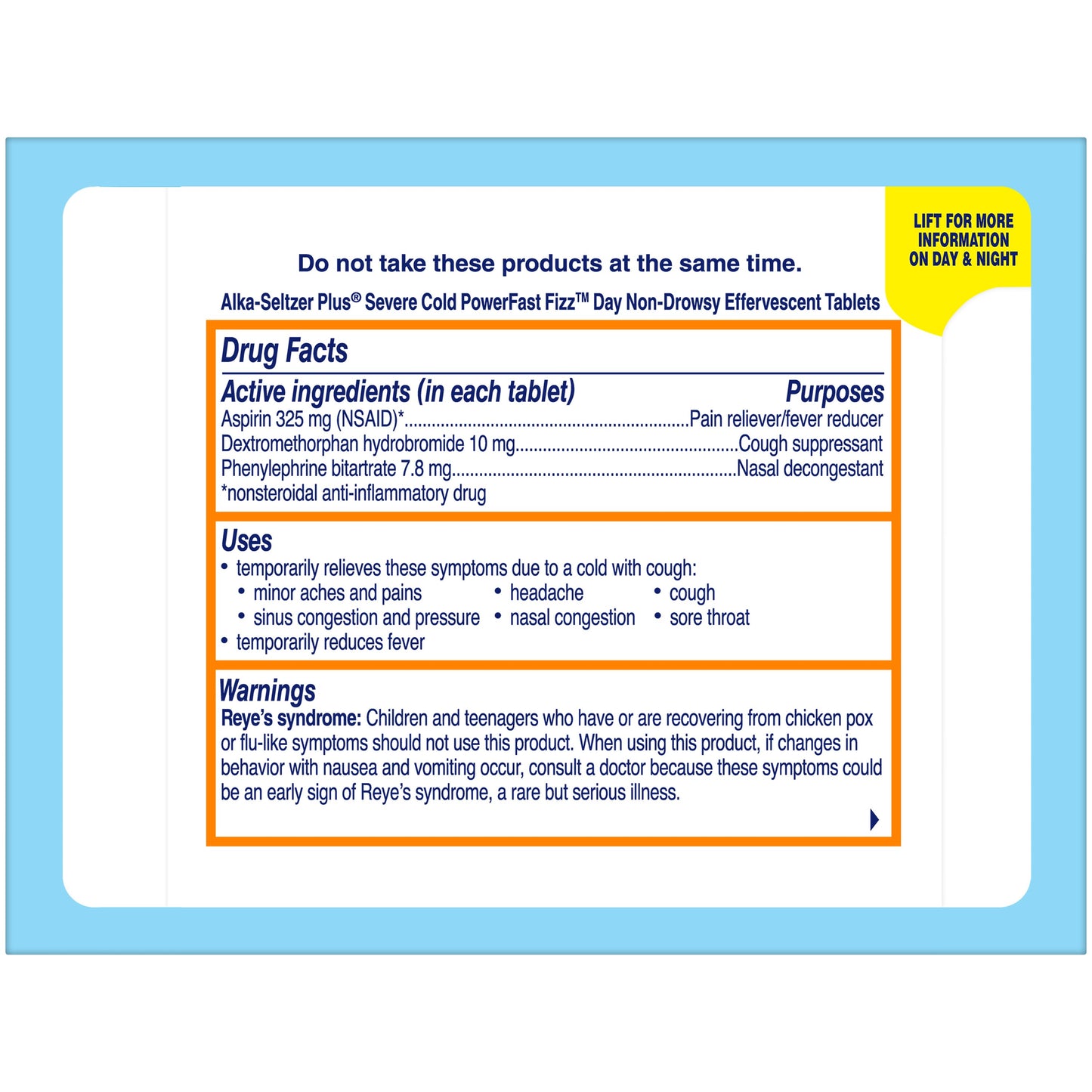Alka-Seltzer Plus Severe Cold Powerfast Fizz Day & Night Tablets