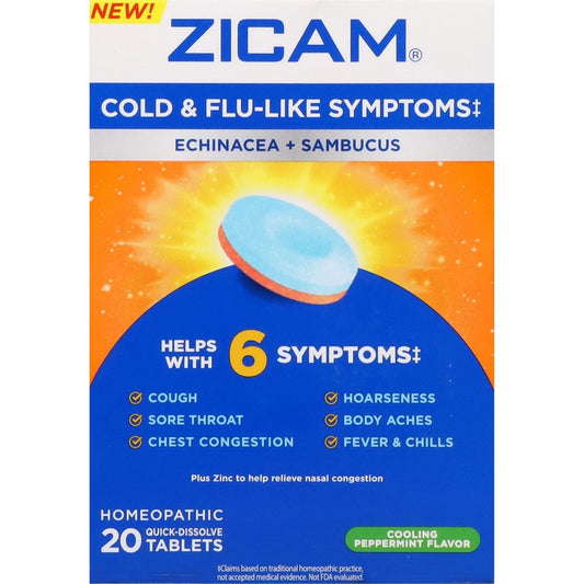 Zicam Cold & Flu Like Symptoms Homeopathic Quick Dissolve Tablets - Cooling Peppermint