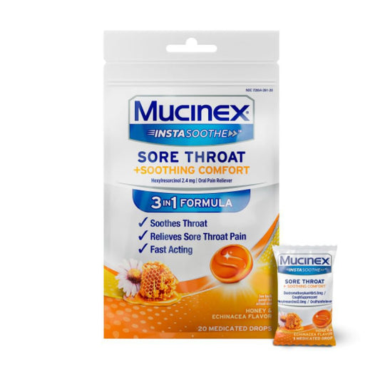 Mucinex InstaSoothe™ Sore Throat + Soothing Comfort - Honey & Echinacea