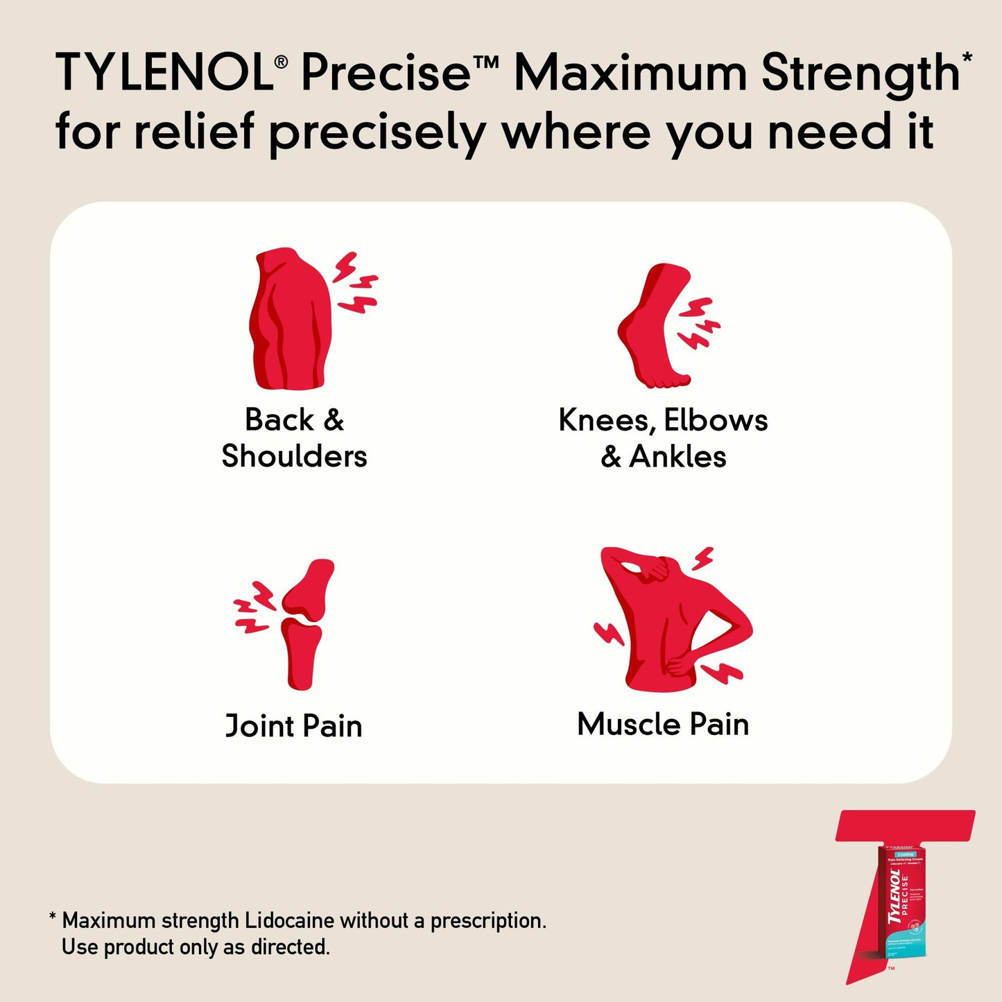 Tylenol Precise Cooling Lidocaine Muscle & Joint Pain Relief Roll-On Cream