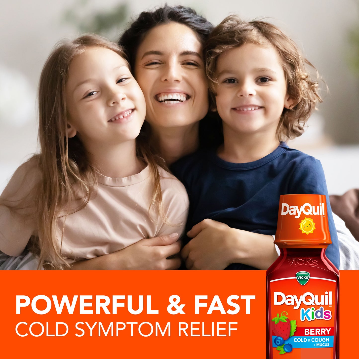 Vicks DayQuil Kids Cold & Cough + Mucus Relief Liquid, Multi-Symptom Daytime Relief, Berry Flavor