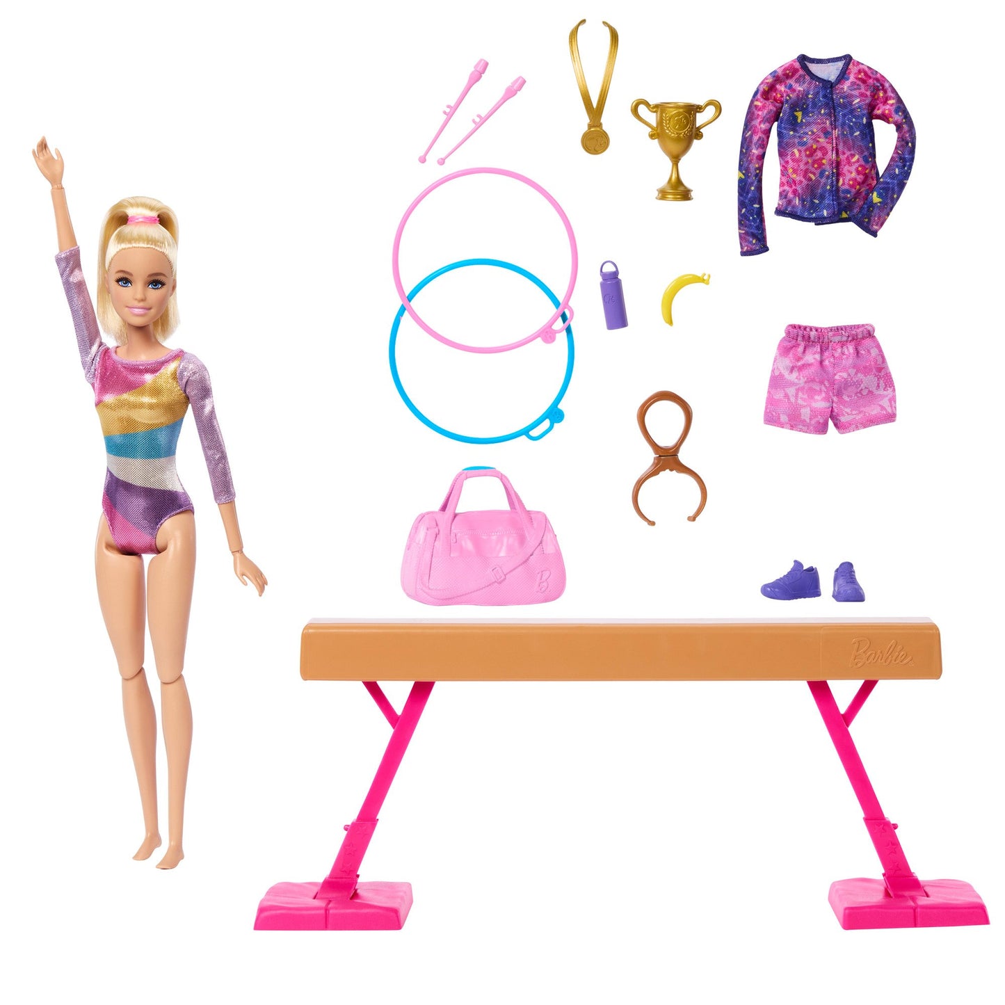 Barbie Gymnastics Playset with Blonde Fashion Doll