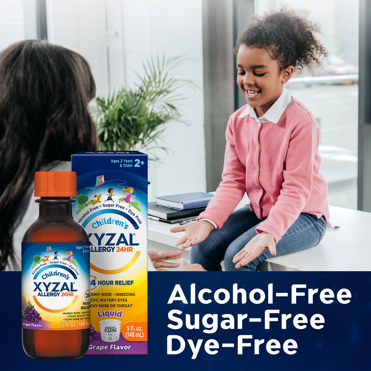 Xyzal Children's 24 Hour Allergy Relief Antihistamine Liquid - Grape