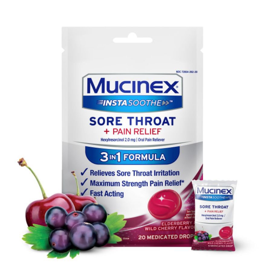 Mucinex InstaSoothe™ Sore Throat + Pain Relief - Elderberry & Wild Cherry