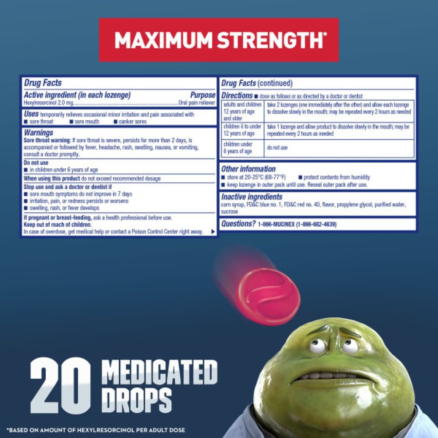 Mucinex InstaSoothe™ Sore Throat + Pain Relief - Elderberry & Wild Cherry