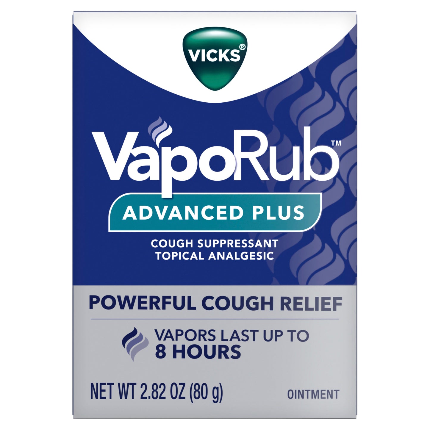 Vicks VapoRub Advanced Plus, Powerful Cough Suppressant, Topical Chest Rub & Analgesic Ointment