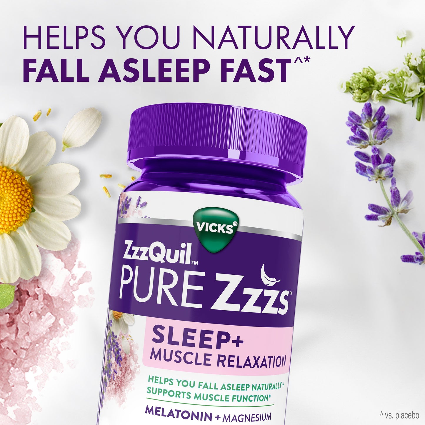 Vicks ZzzQuil PURE Zzzs Gummies, Sleep + Muscle Relaxation, Melatonin & Magnesium