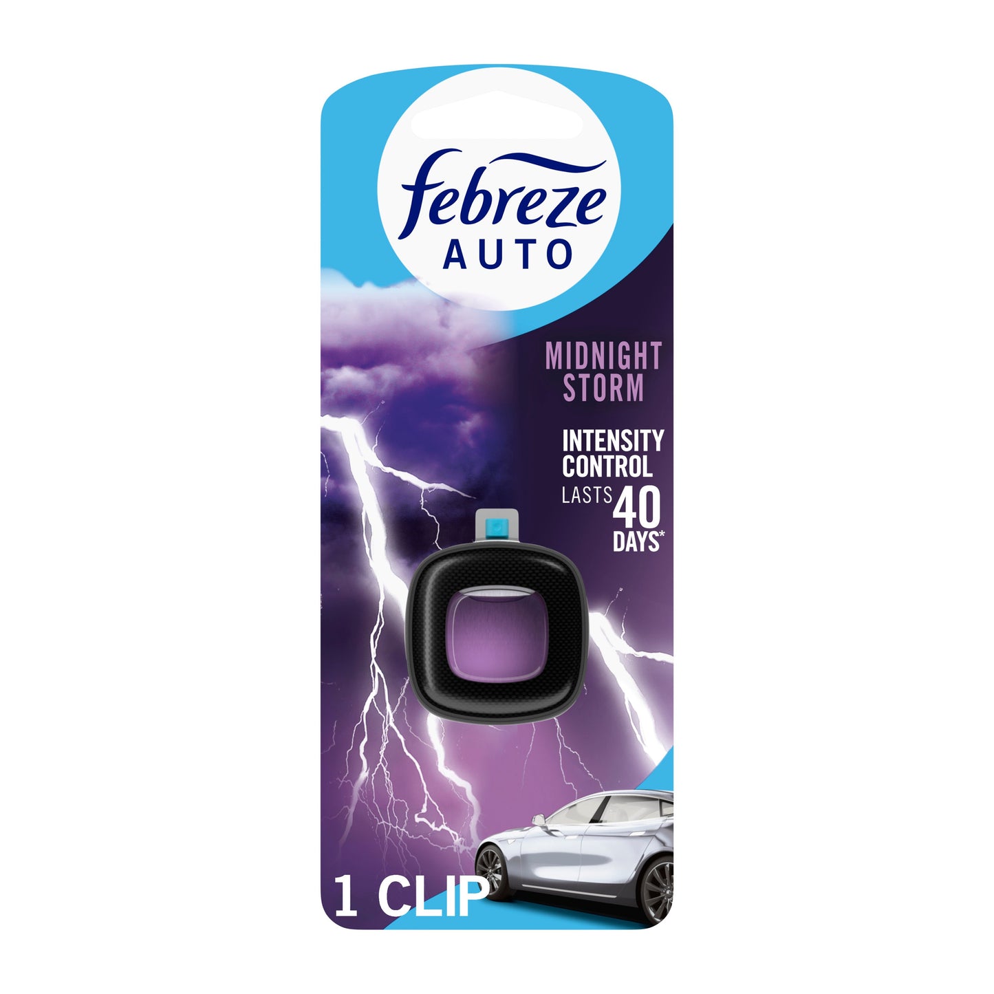 Febreze Auto Air Freshener Odor-Fighting Automotive Vent Clip - Midnight Storm Scent