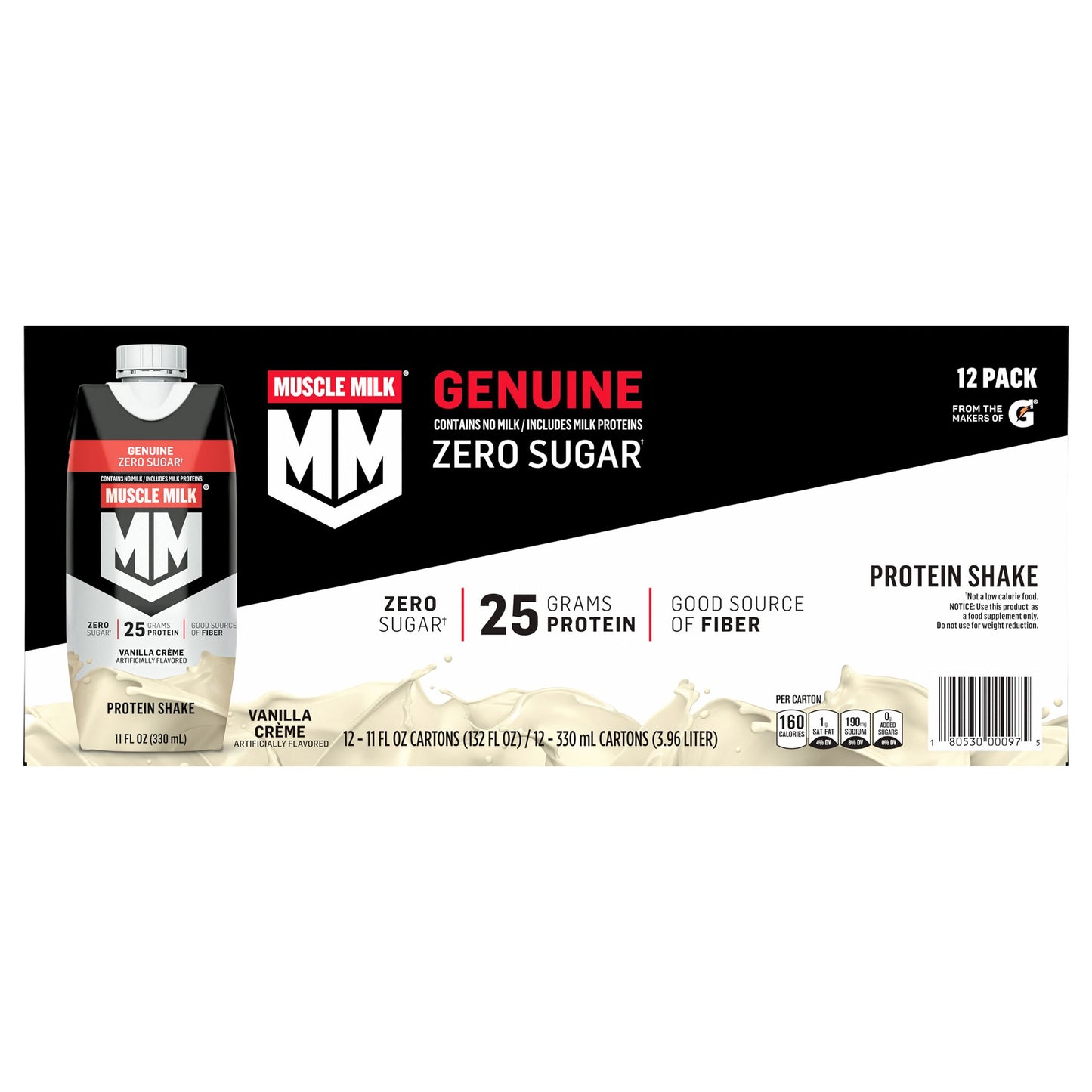 Muscle Milk Genuine Protein Shakes - Vanilla Creme, 12 Pk