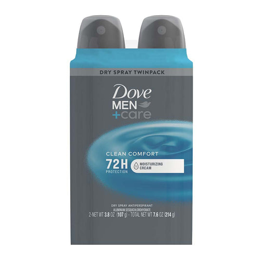 Dove Men+Care Dry Spray Antiperspirant Clean Comfort - Twin Pack