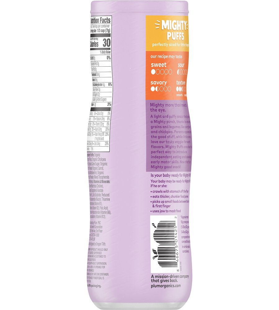 Plum Organics Mighty Puffs - Carrot + Broccoli