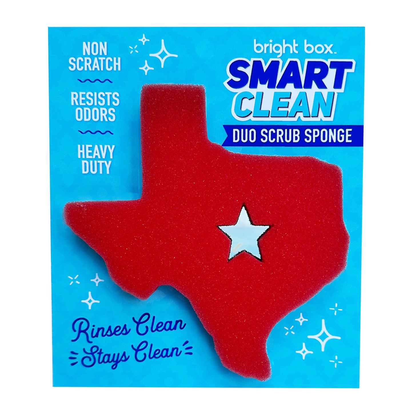 Bright Box Smart Clean Texas Duo Scrub Sponge - Red