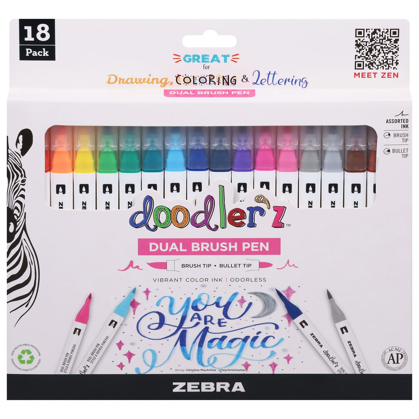 Zebra Doodler'z Dual Brush Pens