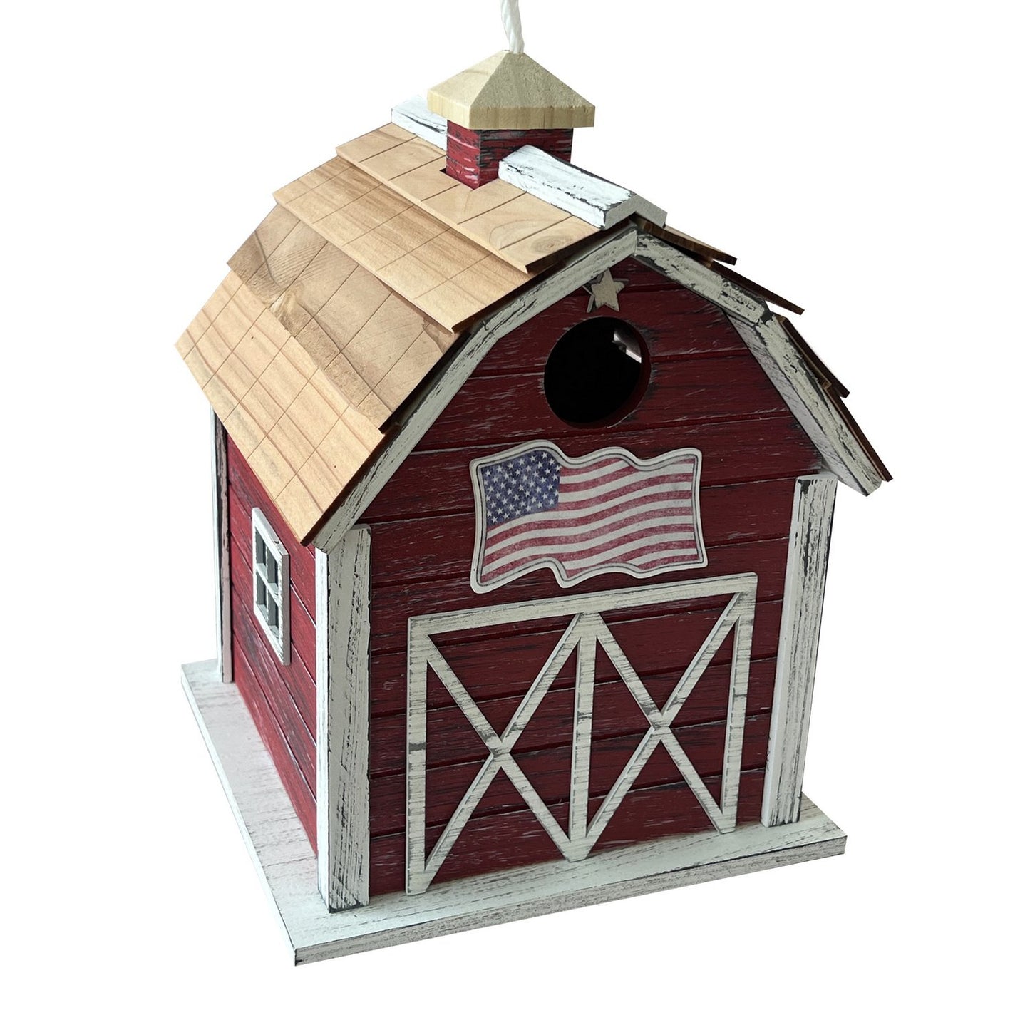Home Bazaar Old Glory Barn Birdhouse