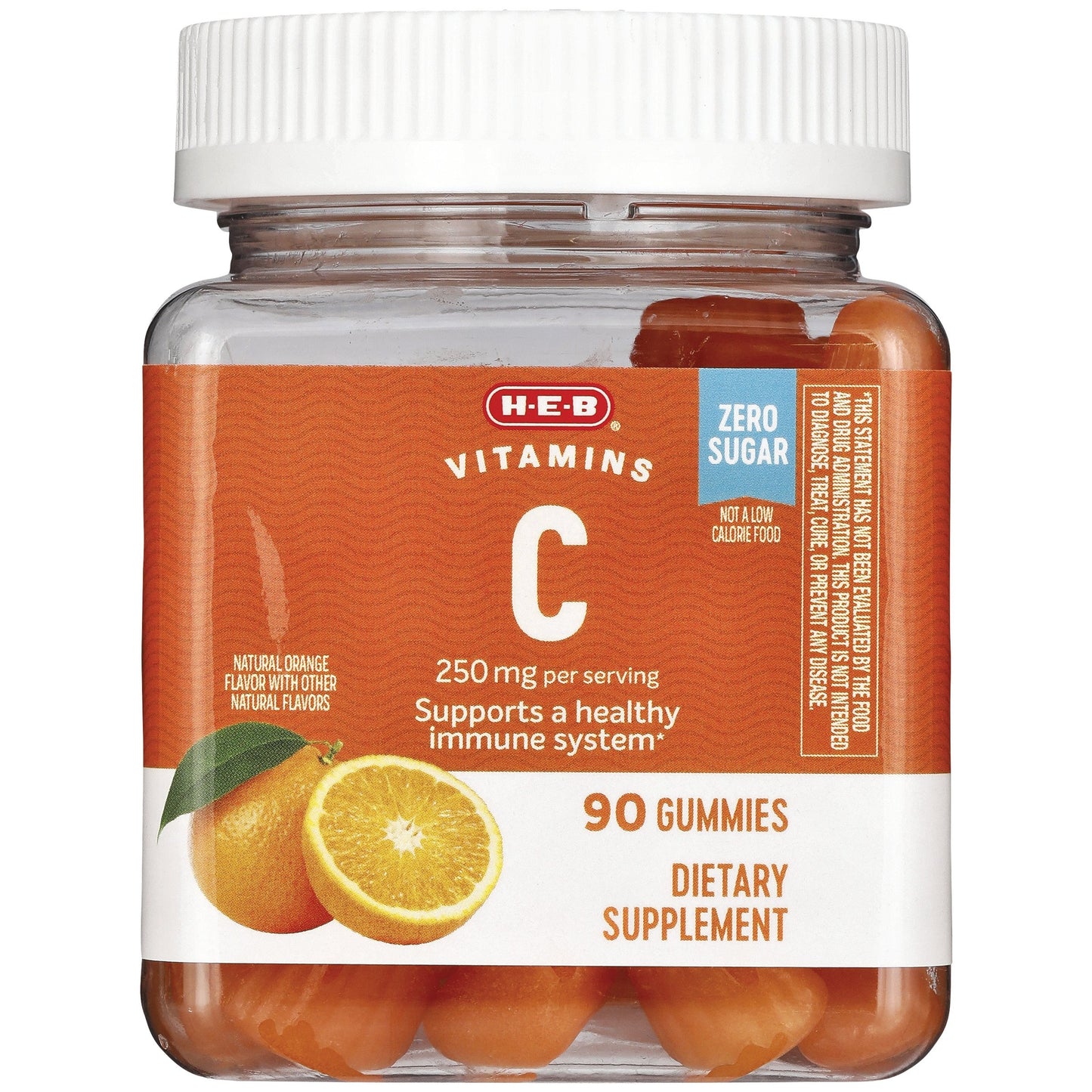 H-E-B Vitamins C 250 mg Zero Sugar Gummies - Orange