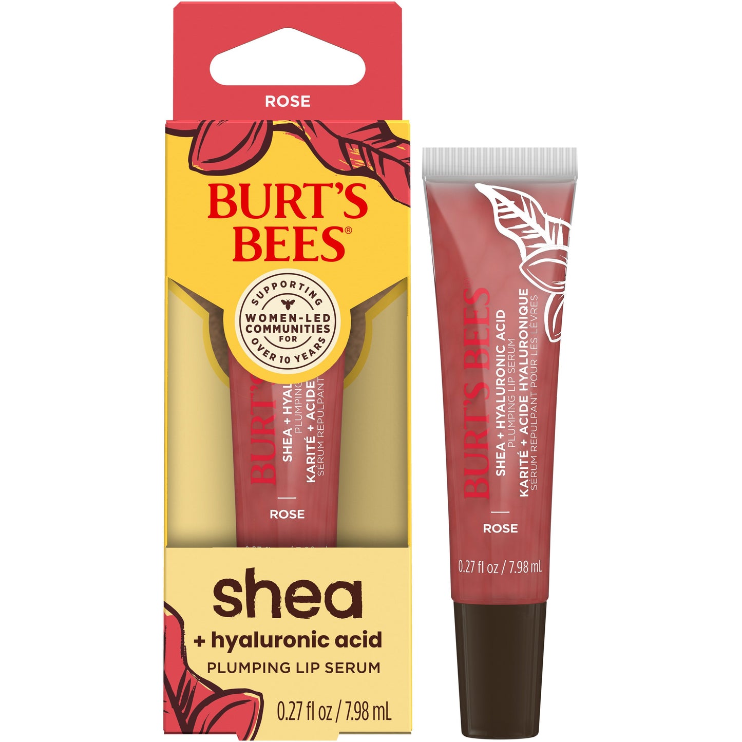 Burt's Bees Shea + Hyaluronic Acid Plumping Lip Serum - Rose