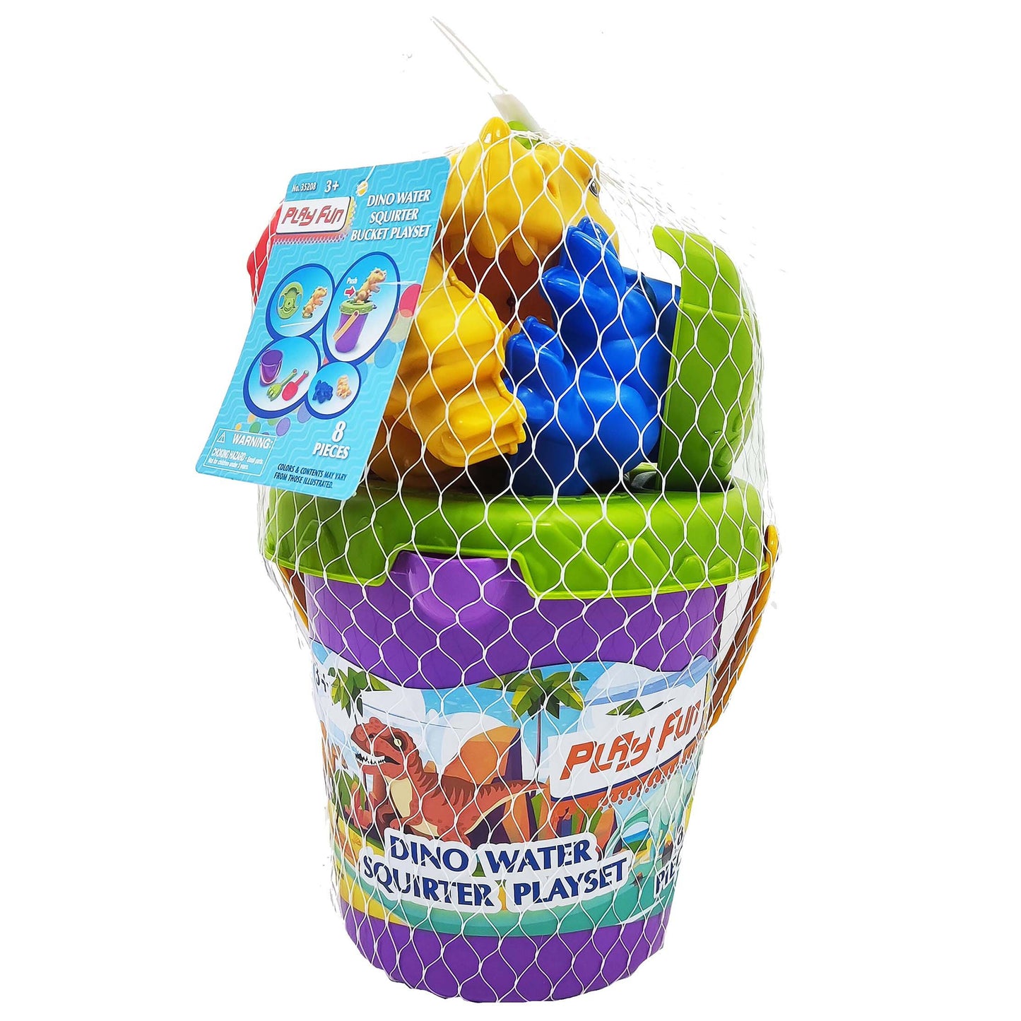 Play Fun Dino Water Squirter Bucket Playset