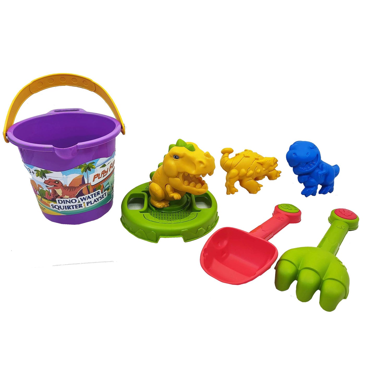Play Fun Dino Water Squirter Bucket Playset