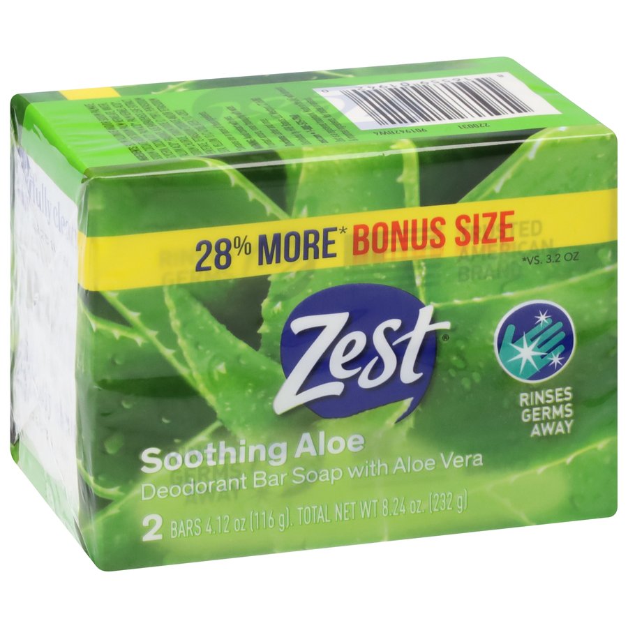 Zest Bar Soap Soothing Aloe Bonus Size