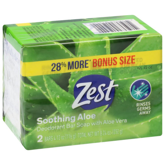 Zest Bar Soap Soothing Aloe Bonus Size