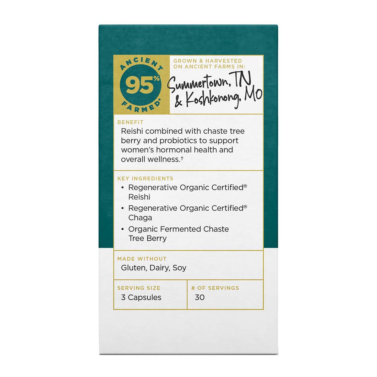 Ancient Nutrition Regenerative Organic Women's Hormones Supplement Capsules